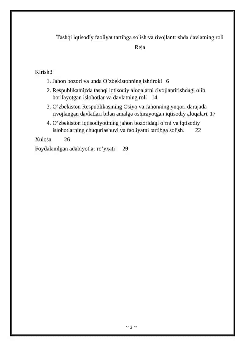 Tashqi iqtisodiy faoliyat tartibga solish va rivojlantrishda davlatning roli 2