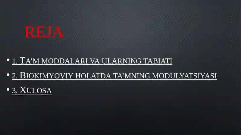 Ta’m bilishning biokimyoviy asoslari 2