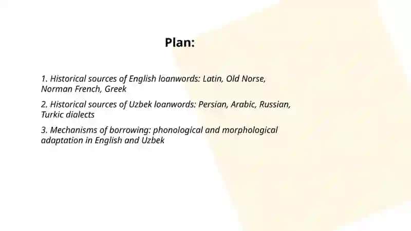 Borrowings and loanwords in English and Uzbek 2