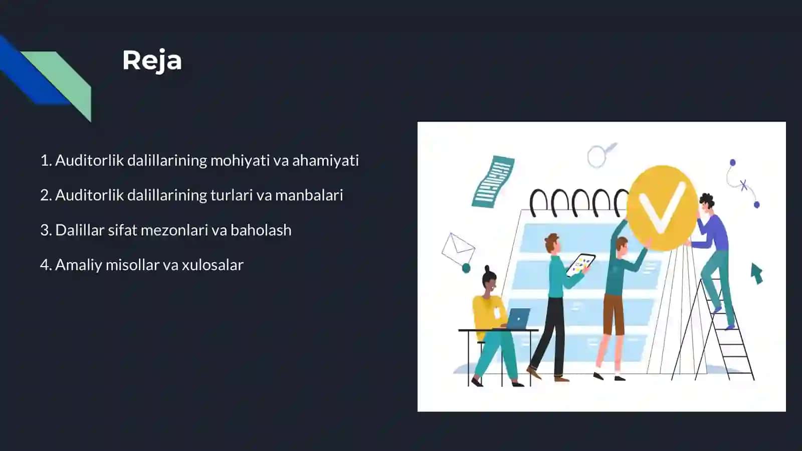 ISA 500 standarti bo‘yicha auditorlik dalillarining mohiyati, turlari va sifat mezonlari qanday belgilanadi? 2
