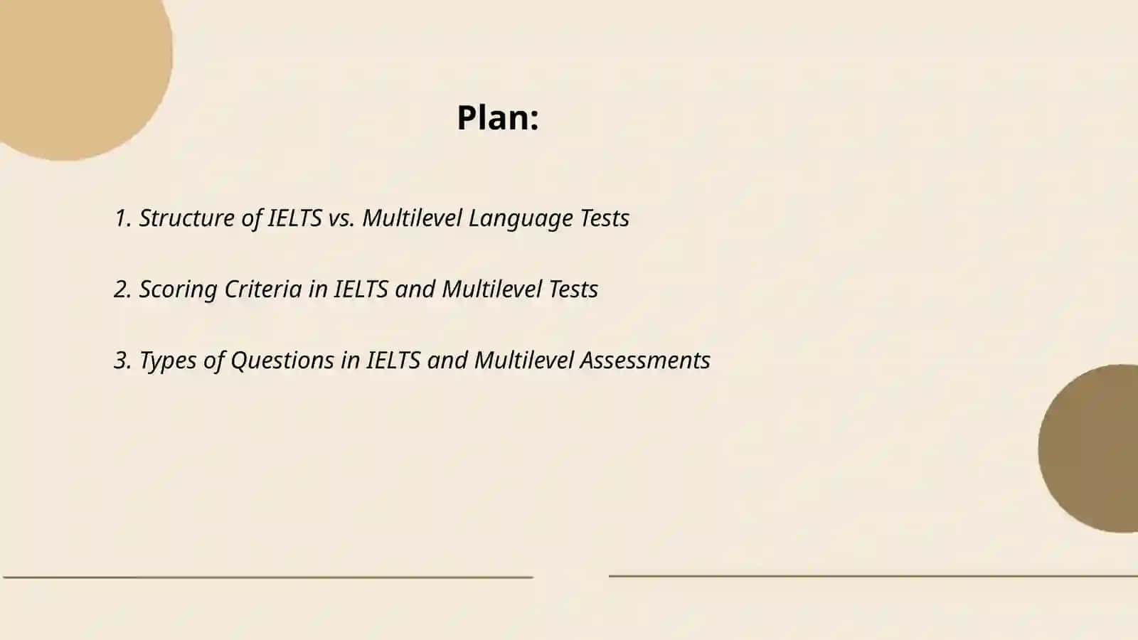 Differences and similarities between IELTS and Multilevel 2