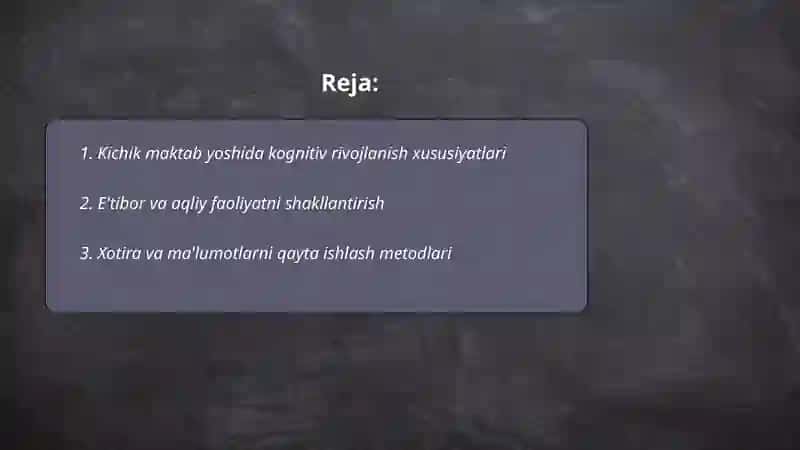 Kichik maktab yoshli bolalar psixologiyasi 2