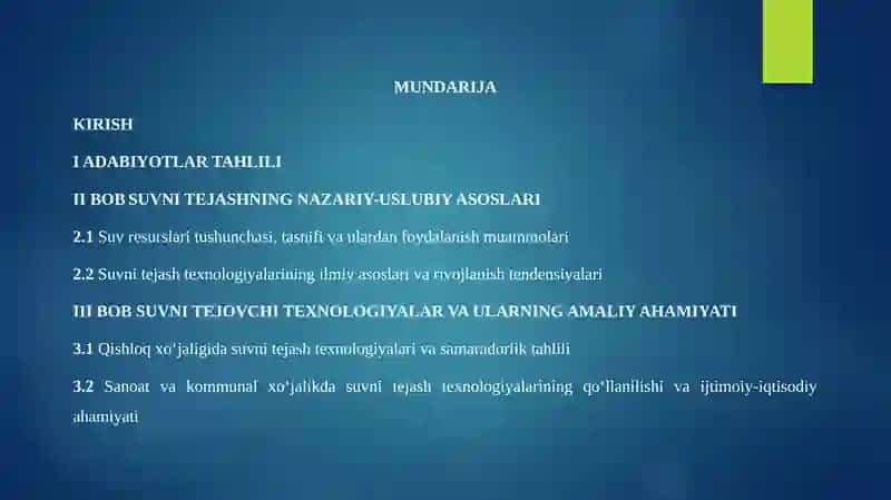SUVNI TEJASH TEXNOLOGIYALARI VA ULARNI AHAMIYATI 2