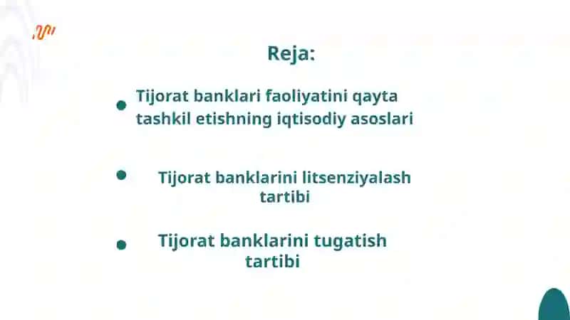 Tijorat banklarinin faoliyatini qayta tashkil etishning iqtisodiy asoslari 2