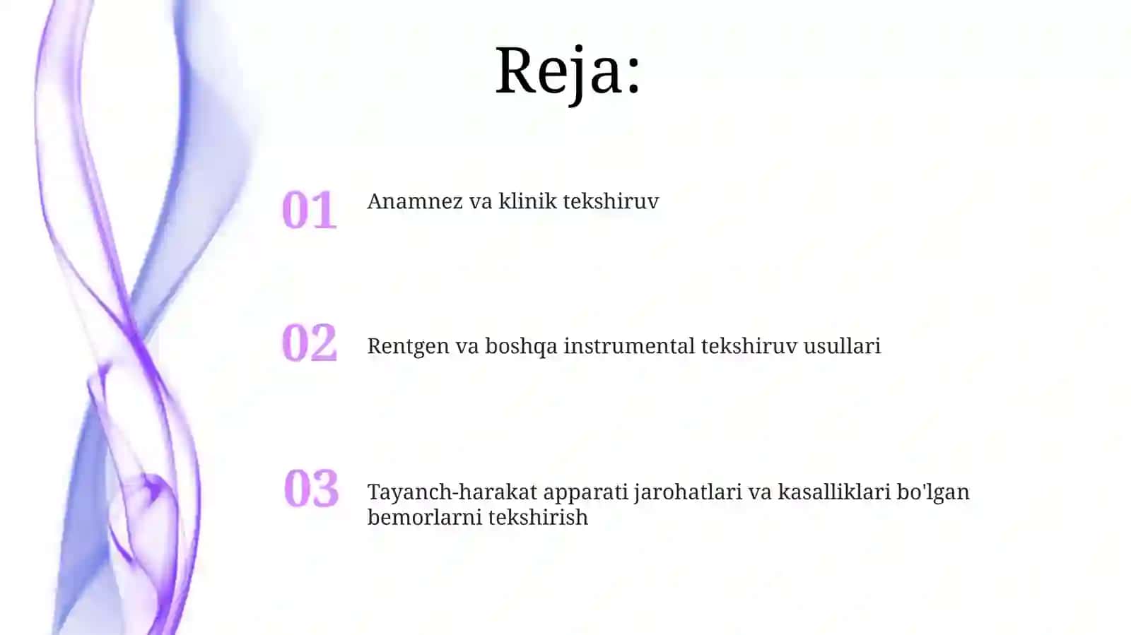 Tayanch-harakat apparati jarohatlari va kasalliklari bo'lgan bemorlarni tekshirish 2