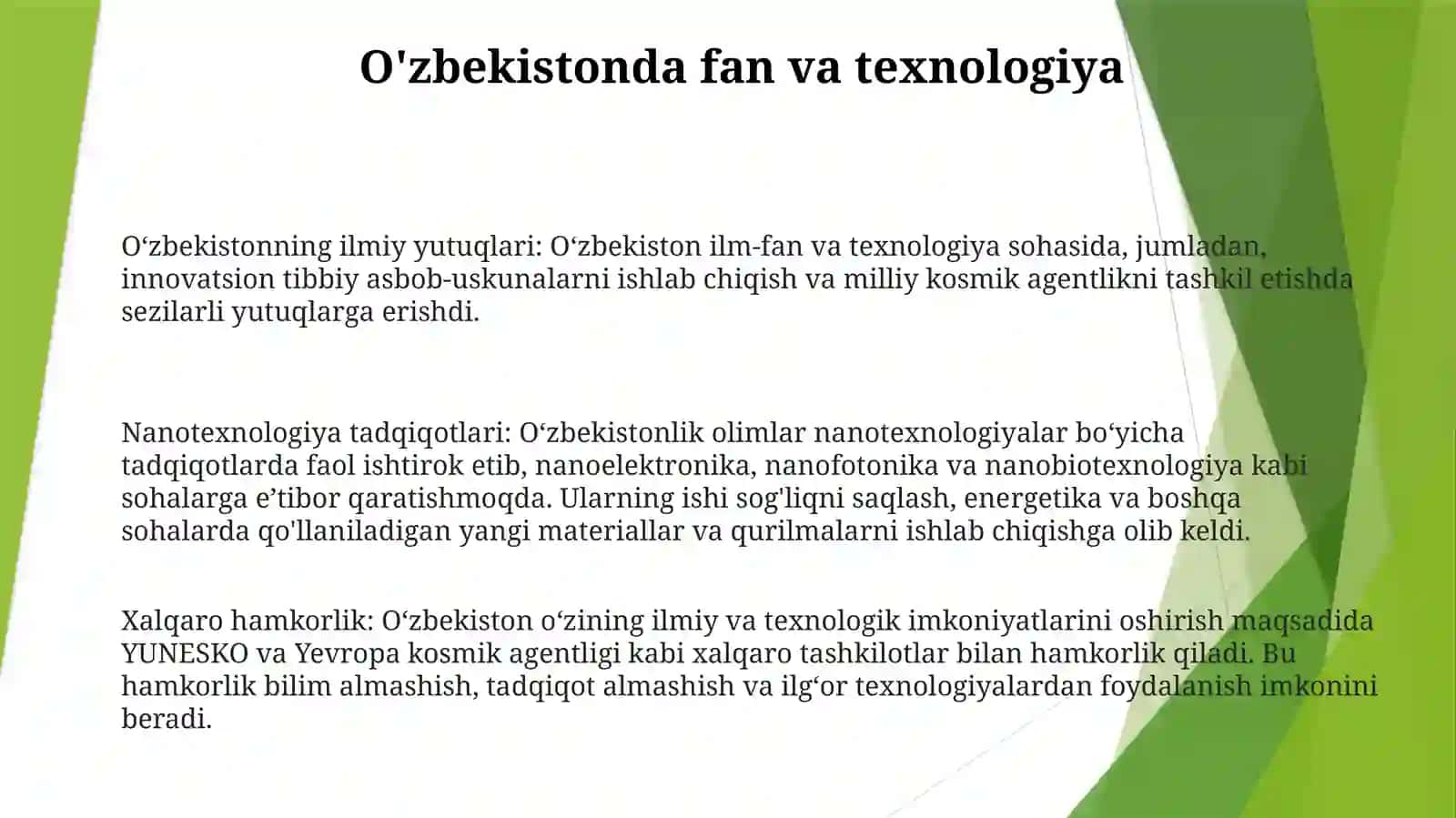 O‘zbekistonning ilmiy yutuqlari 2