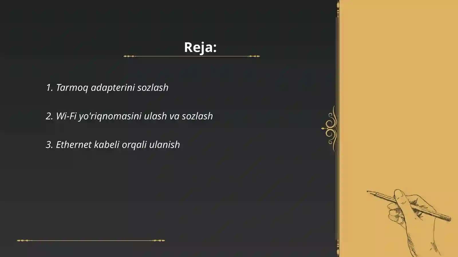 Tarmoq adapterini sozlash 2