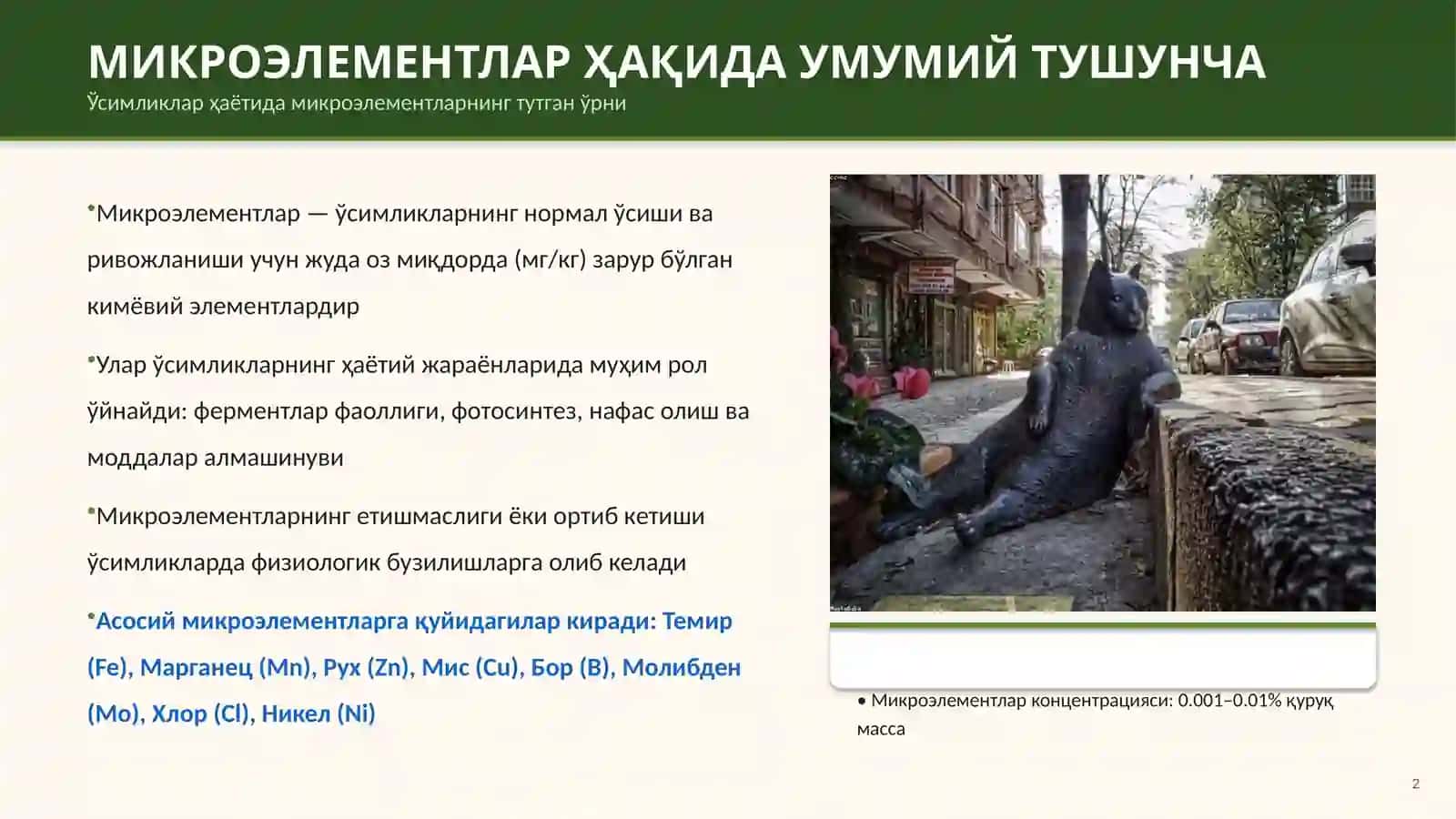 МИКРОЭЛЕМЕНТЛАР ВА УЛАРНИНГ ФИЗИОЛОГИК АҲАМИЯТИ 2