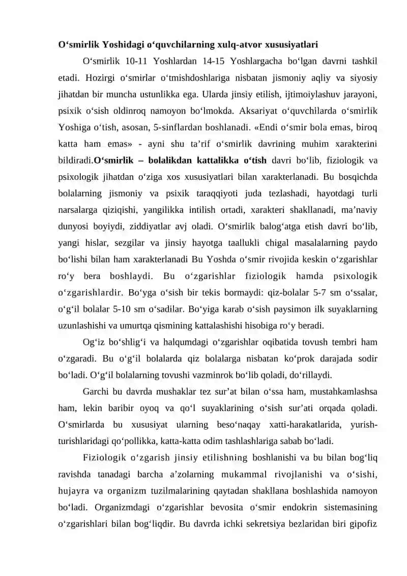 O‘smirlik Davrida "Men" Siymosining Xususiyatlari 2