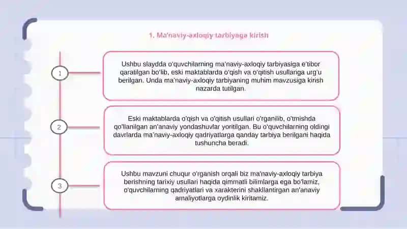 O'quvchilarni ma'naviy-axloqiy tarbiyalash. Eski maktablarda o‘qish va o‘qitish usullari 2