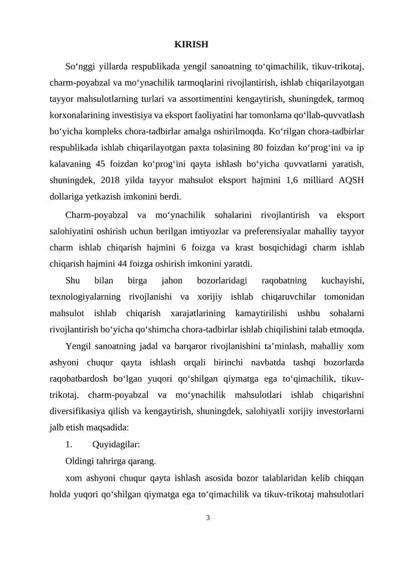 Metkal asortimenti to'qima ishlab chiqarish korxonasini loyihalash 2
