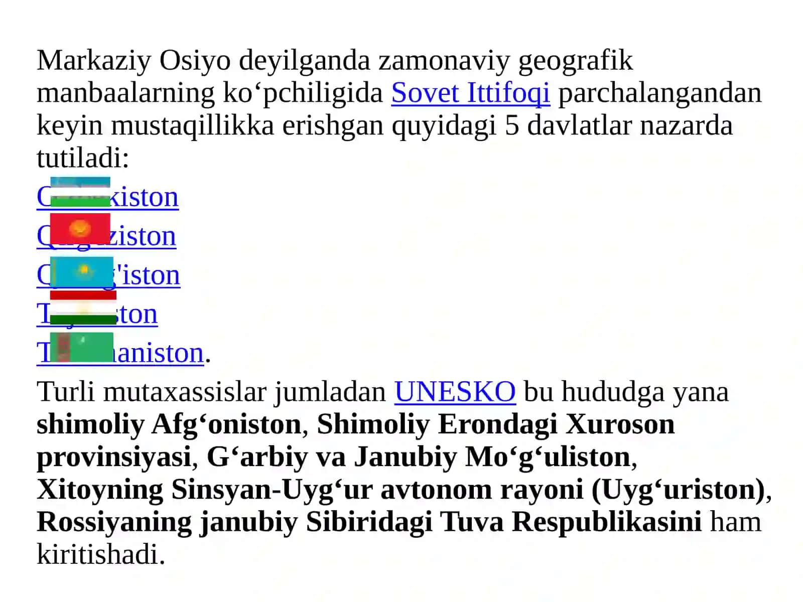 O’rta osiyodavlatlarining MDH va umumiy jahon mehnati taqsimoti 2