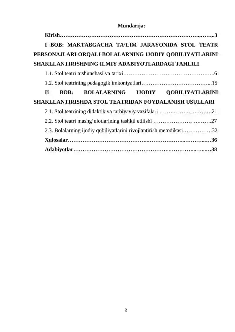 Maktabgacha taʼlim jarayonida stol teatr personajlari orqali bolalarning ijodiy qobiliyatlarini shakllantirish.docx 2