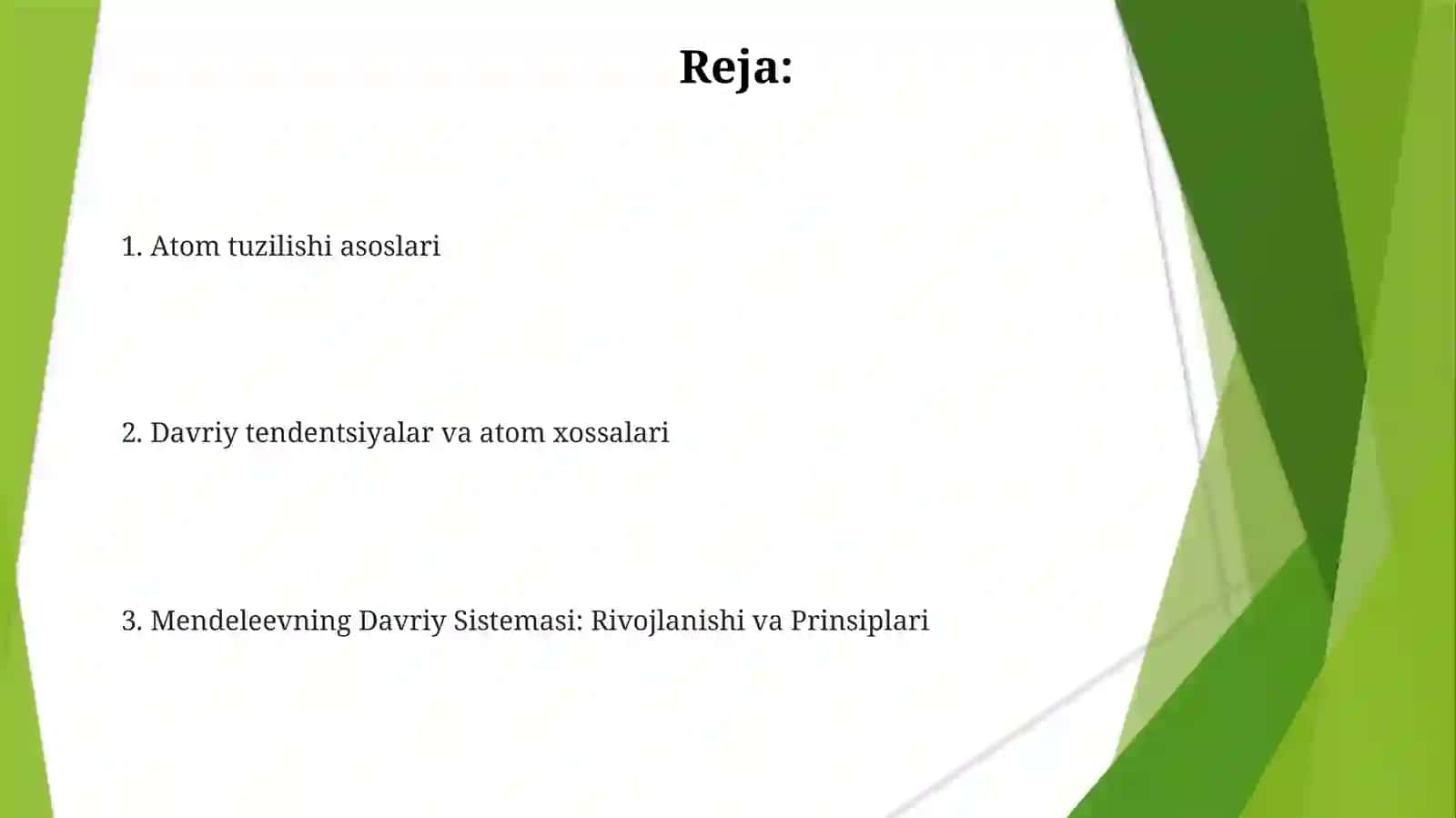 Atom tuzilishi va D.I.Mendeleyevning davriy sistemasi 2