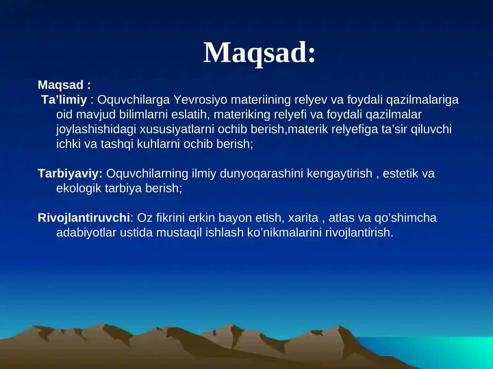 Yevrosiyoning geologik tuzilishi va foydali qazilmalari 2