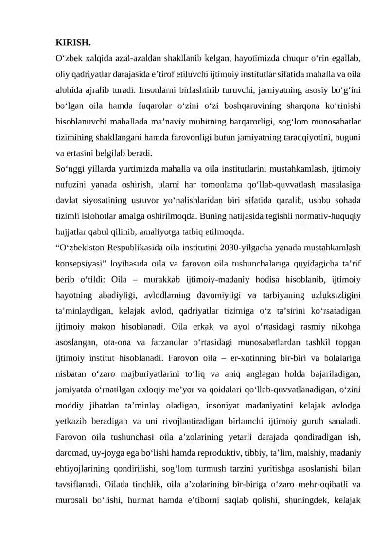 O‘zbekistonda Oila Institutini Mustahkamlash Konsepsiyasi 2