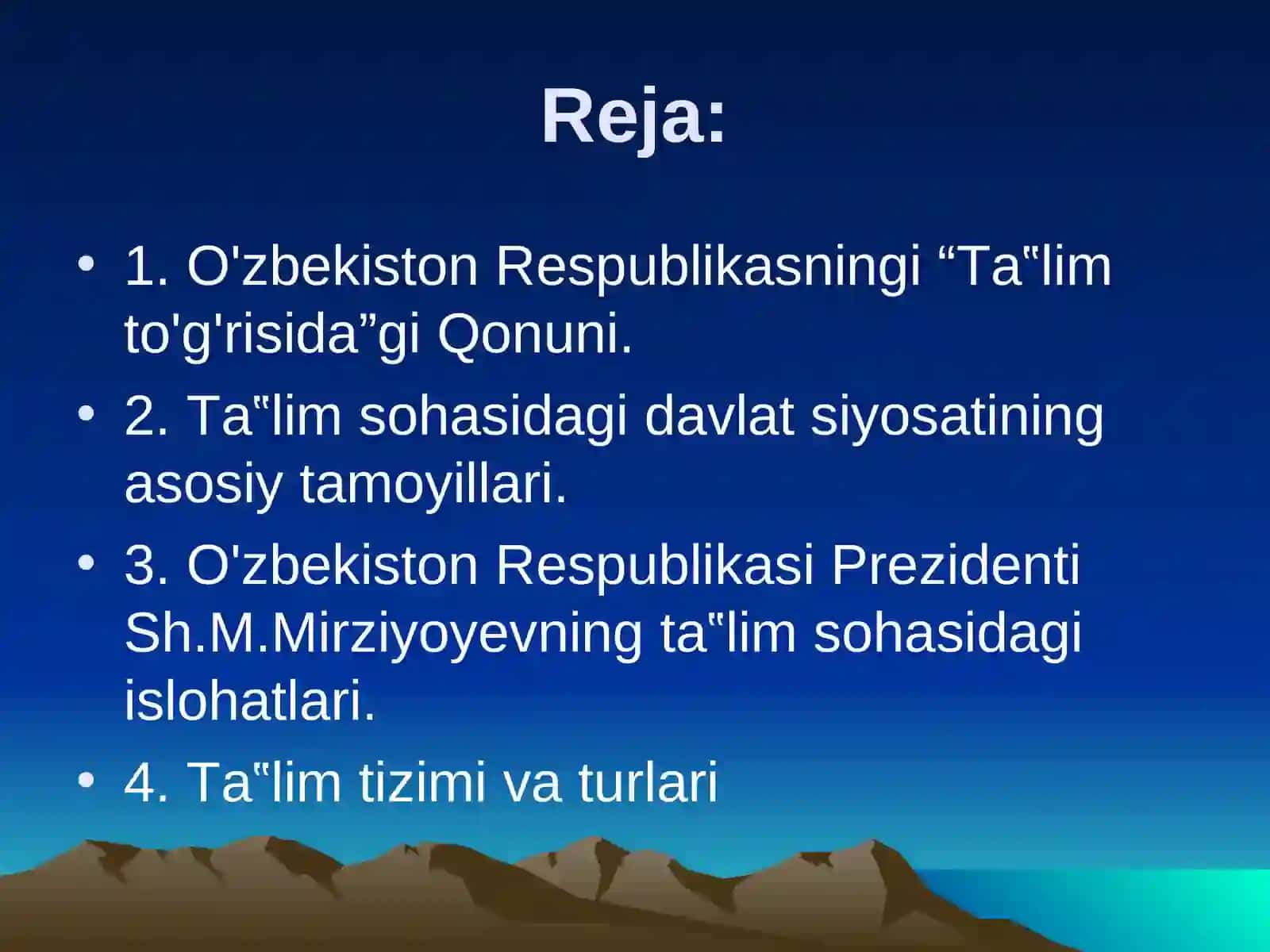 O'zbekiston Respublikasida ta’lim tizimini rivojlantirishning konseptual asoslari 2
