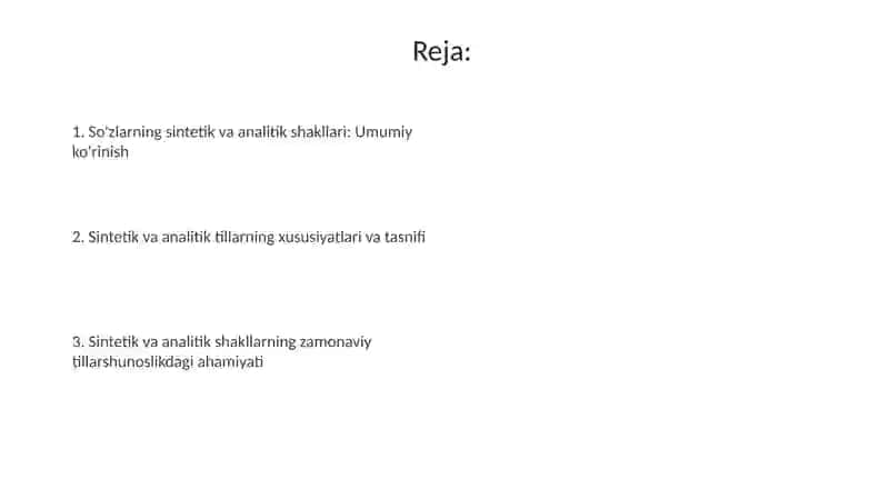Soʻzlarning sintetik va analitik shakli 2