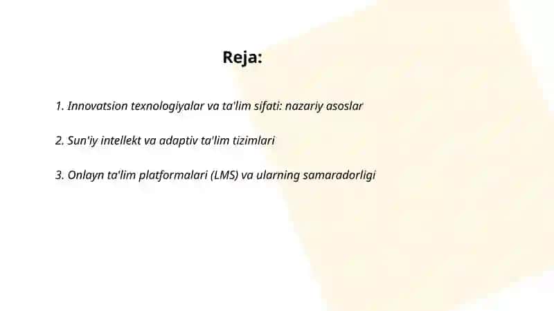 Innovatsion texnologiyalar va ta'lim sifati: nazariy asoslar 2