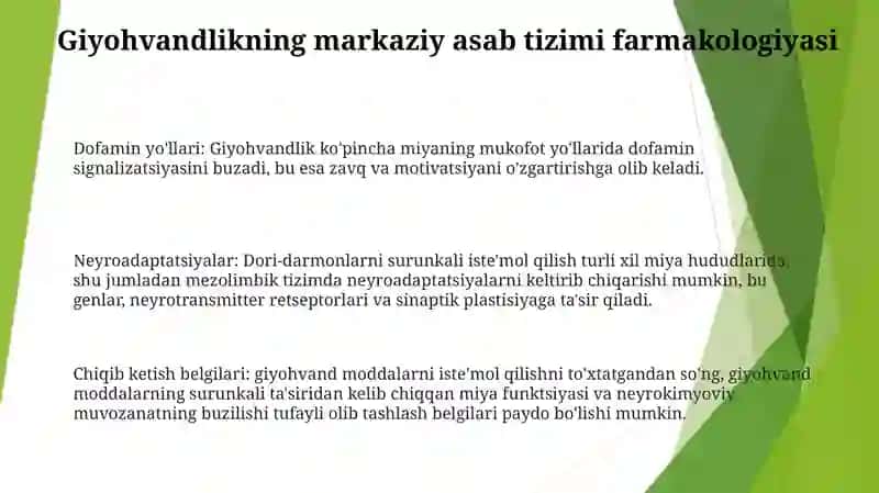 Narkomaniya Va Uning Asoratlari Farmakalogiyasi 2