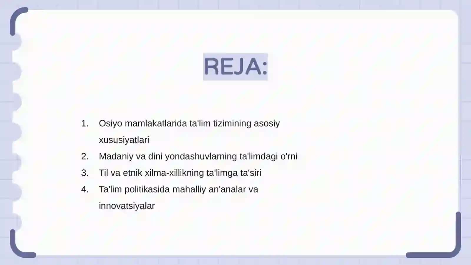 Osiyo mamlakatlarida ta'lim tarbiya jarayonining o'ziga xos xususiyatlari 2