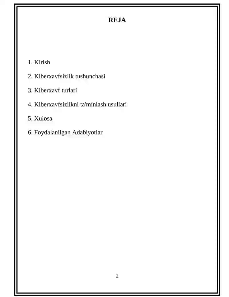 Kiberxavfsizlik Referat 2