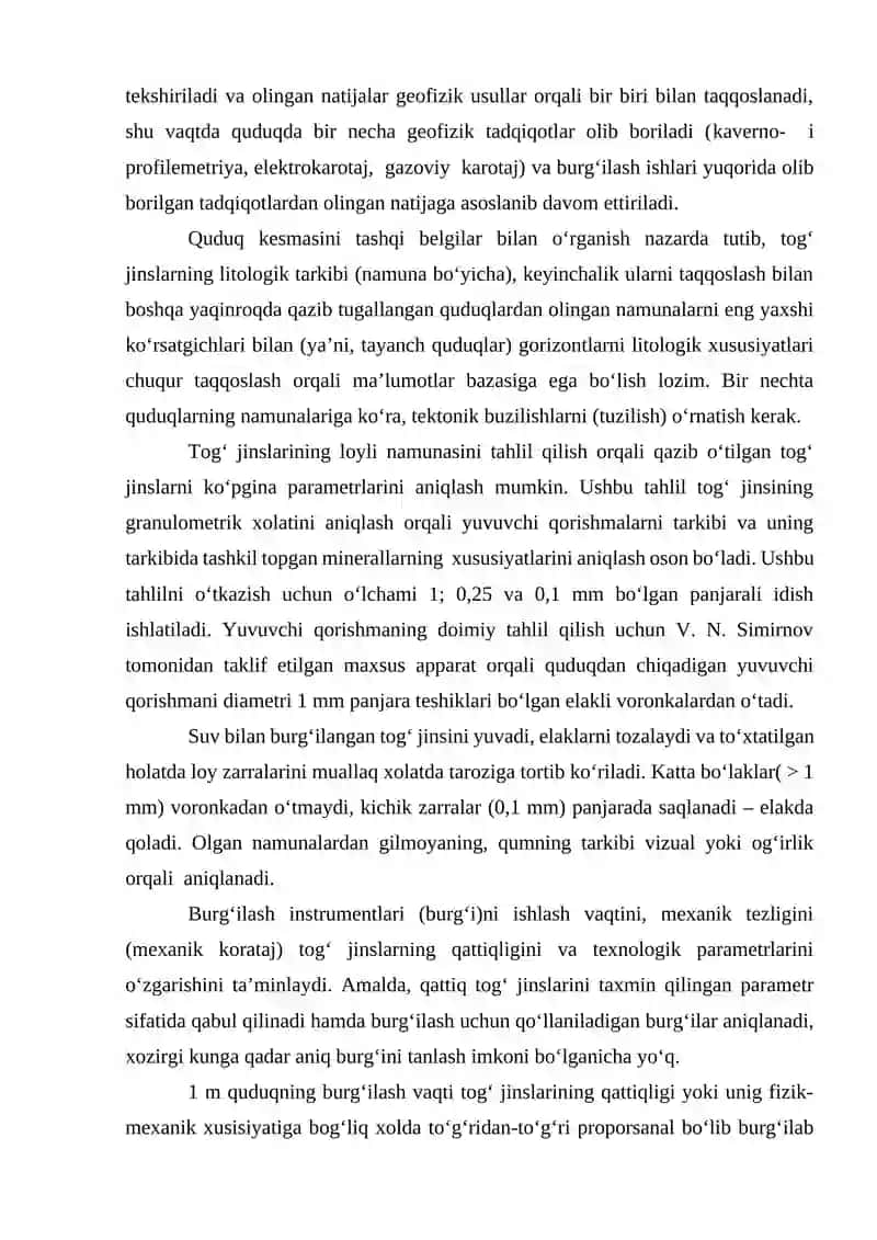 MAVZU. QUDUQNI TUGATISHNING ILMIY ASOSLARI 2