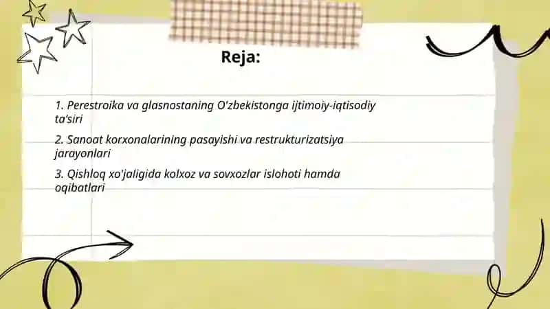 Mustaqillika erishish arafasida O'zbekistondagi ijtimoiy-iqtisodiy jarayonlar 2
