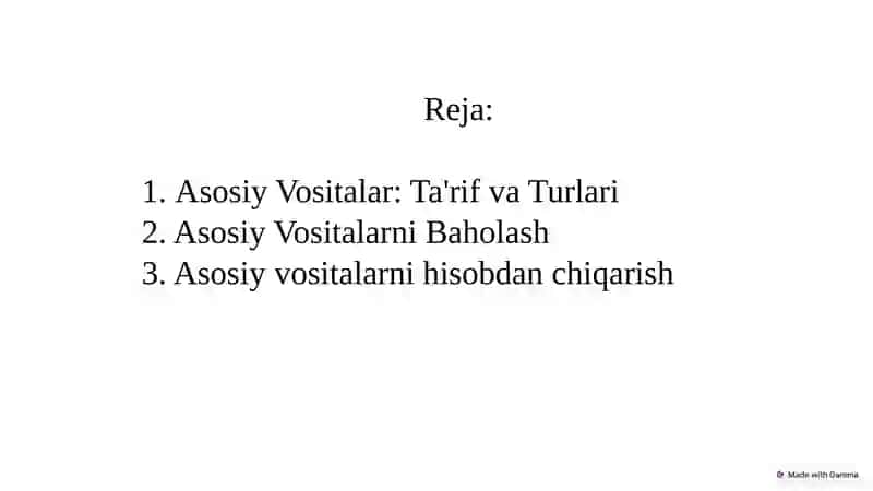 Tijorat banklarining asosiy vositalari, asosiy vositalarni hisobga olib borish va hisobdan chiqarish bo’yicha operastiyalar. 2