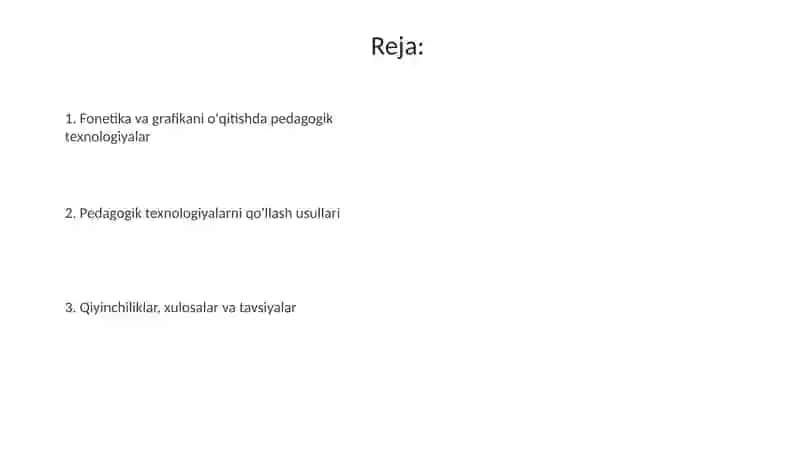 Fonetika va grafika asoslarini o’rganishda pedagogik texnalogiyalarni qo’llash 2