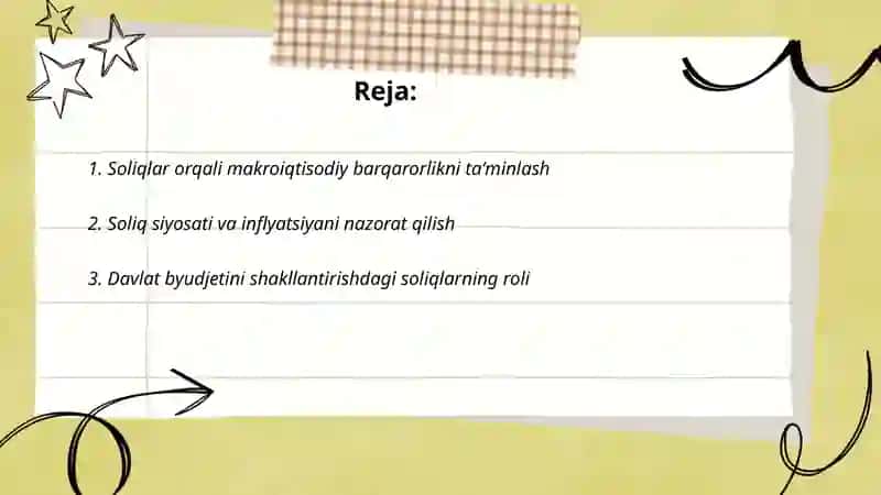 Iqtisodiyotni tartibga solishda soliqlarning o’rni va ahamiyati 2