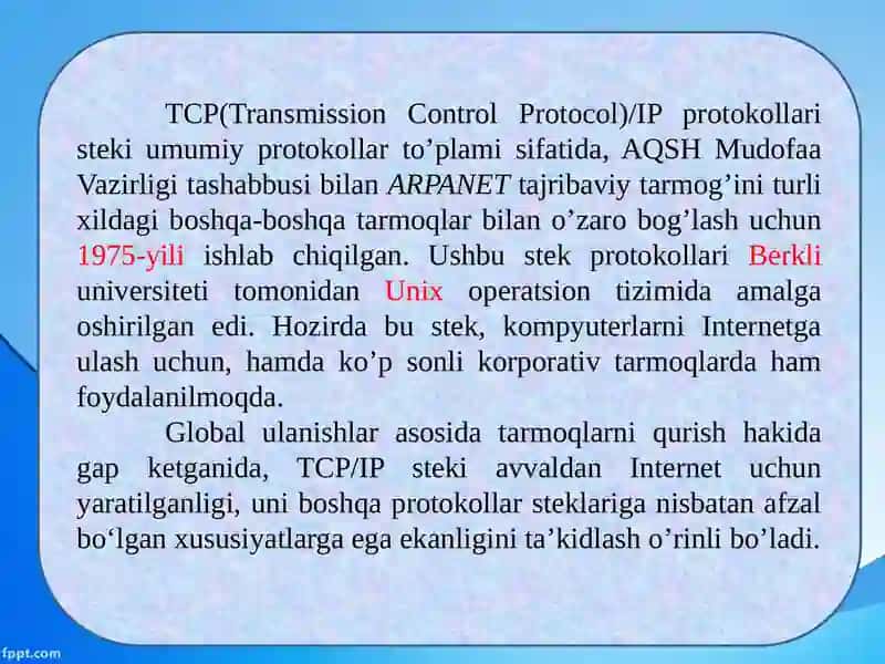 TCP/IP PROTOKOLLARSTEKI 2