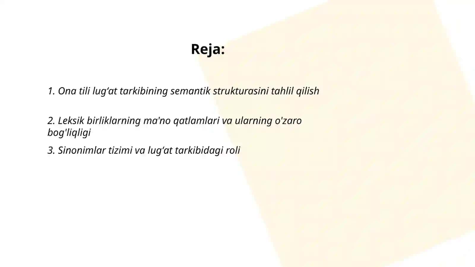 Ona tili lugʻat tarkibining ma'no jihatdan tavsiflanishi 2