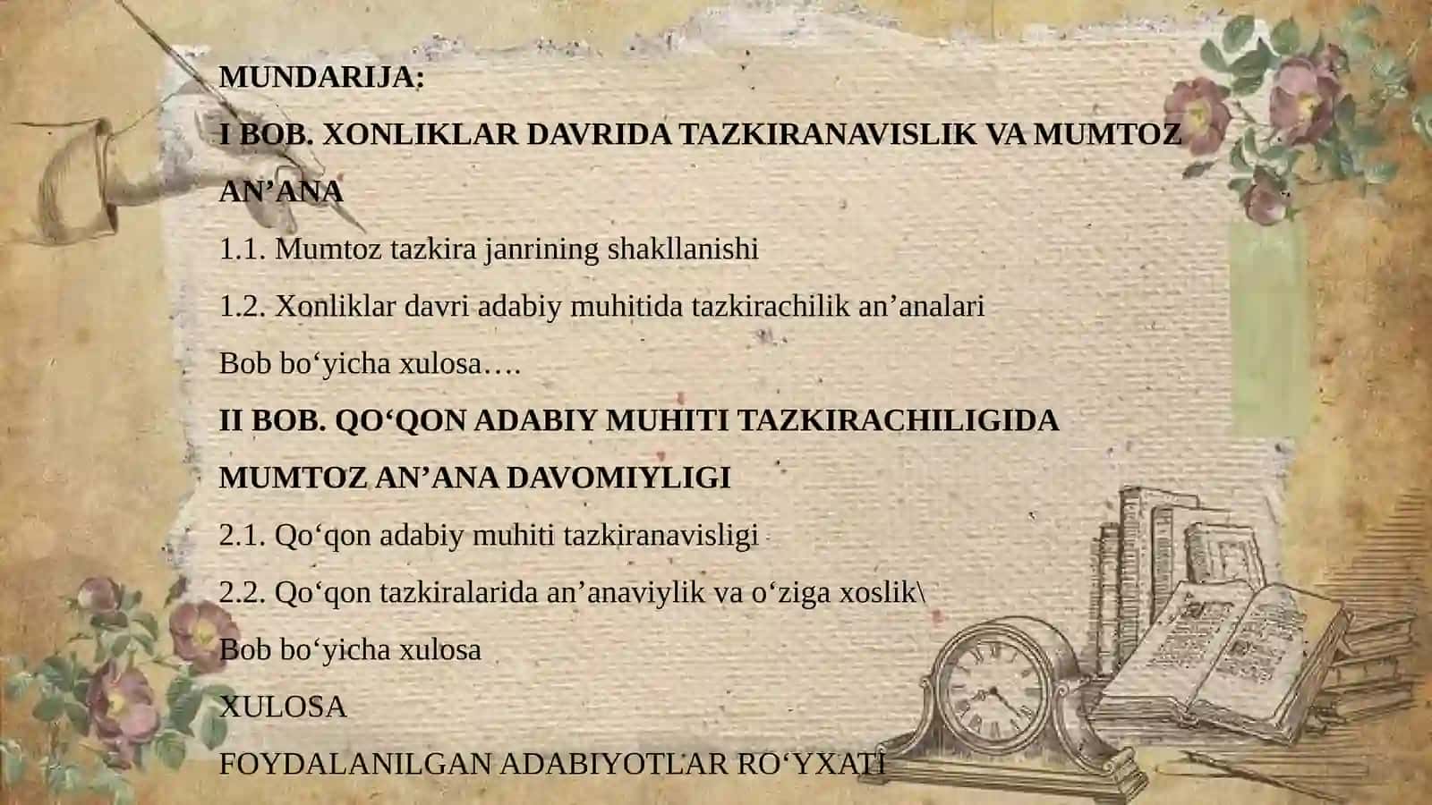 XONLIKLAR DAVRI TAZKIRACHILIGIDA MUMTOZ AN’ANALAR (Qo‘qon adabiy muhiti misolida) 2