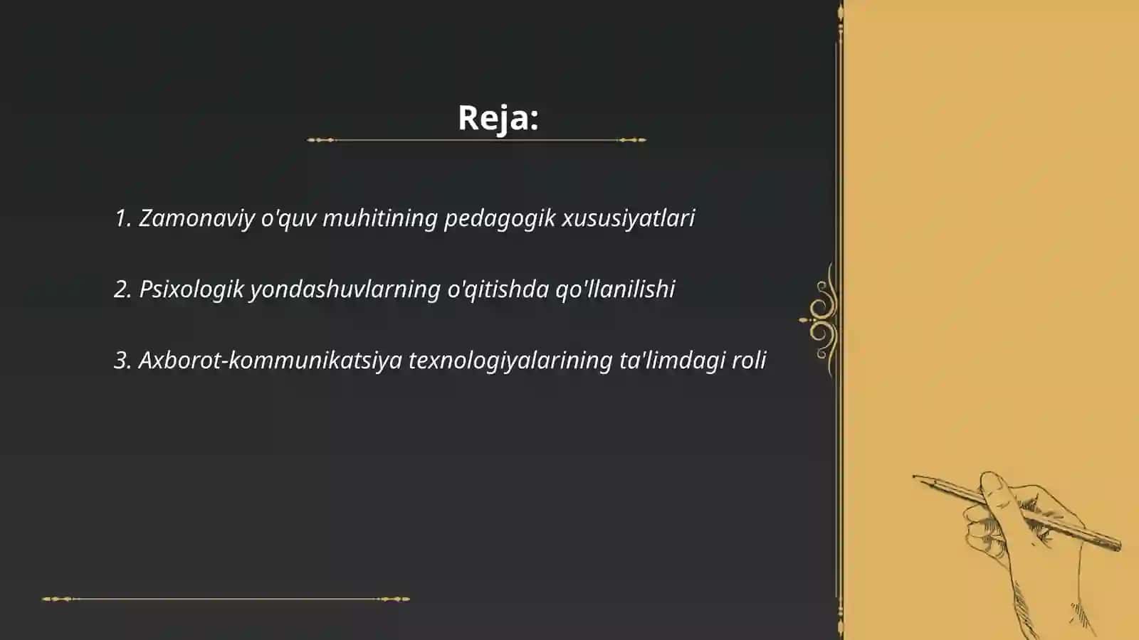 Zamonaviy o'quv muhitining pedagogik va psixologik texnologiyalari 2