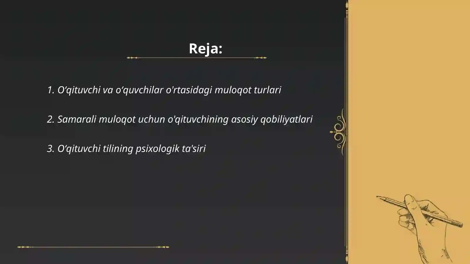 Oʻqituvchi faoliyatida muloqot madaniyati va psixologiyasi 2
