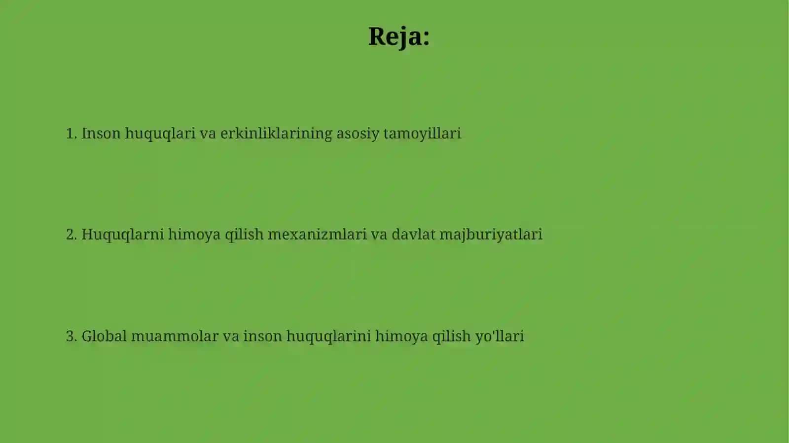 Inson huquqlari va erkinliklari 2
