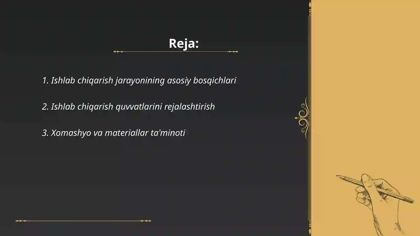 ISHLAB CHIQARISH JARAYONI VA UNI HISOBGA OLISH 2