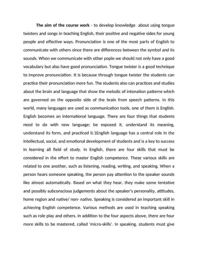 THEME: USING TONGUE  TWISTERS AND SONG IN TEACHING ENGLISH 2