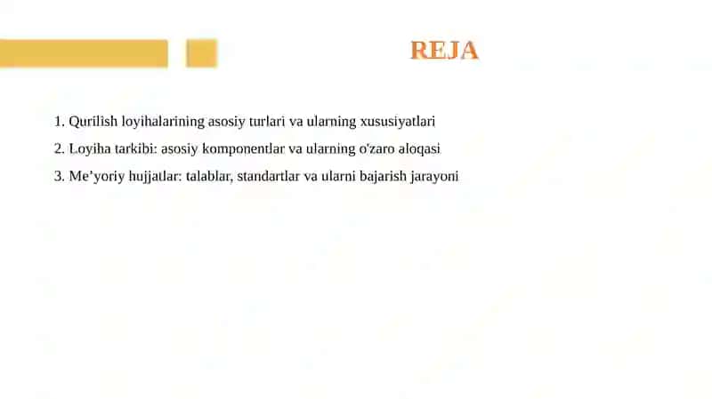 Qurilish loyihalarining asosiy turlari va ularning xususiyatlari 2