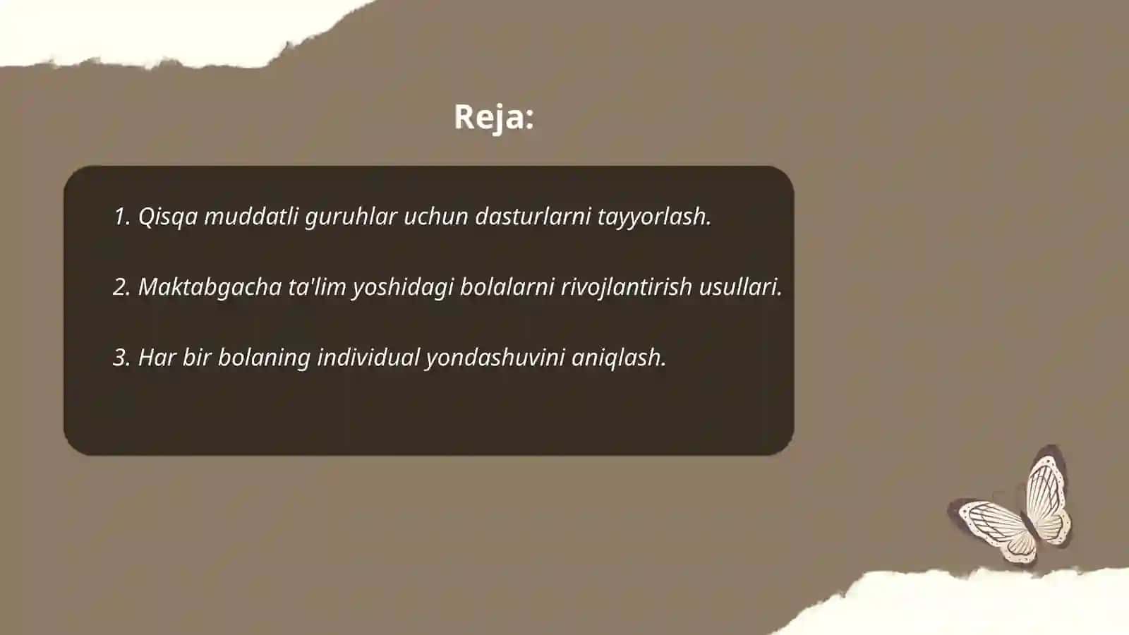 Maktabgacha ta'lim tashkilotida qisqa muddatli guruhlarni tashkil qilish 2