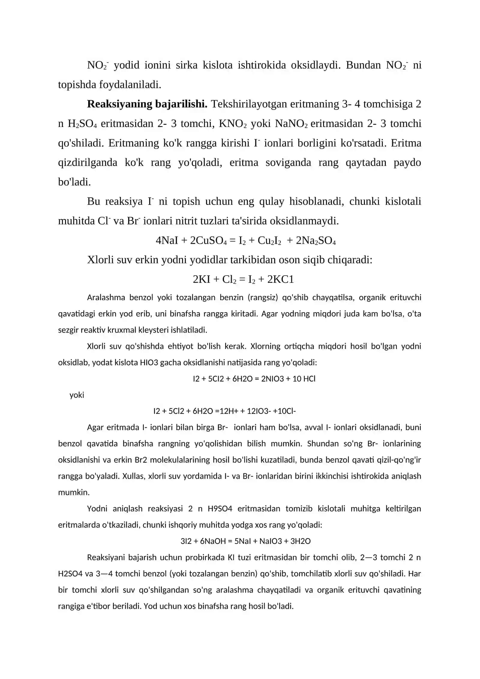 I- anioniga sifat reaksiyalar 2