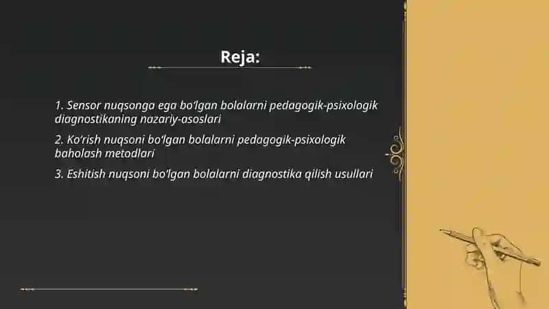 Sensor nuqsonga ega boʻlgan bolalarni pedagogik-psixologik diagnostikalash 2