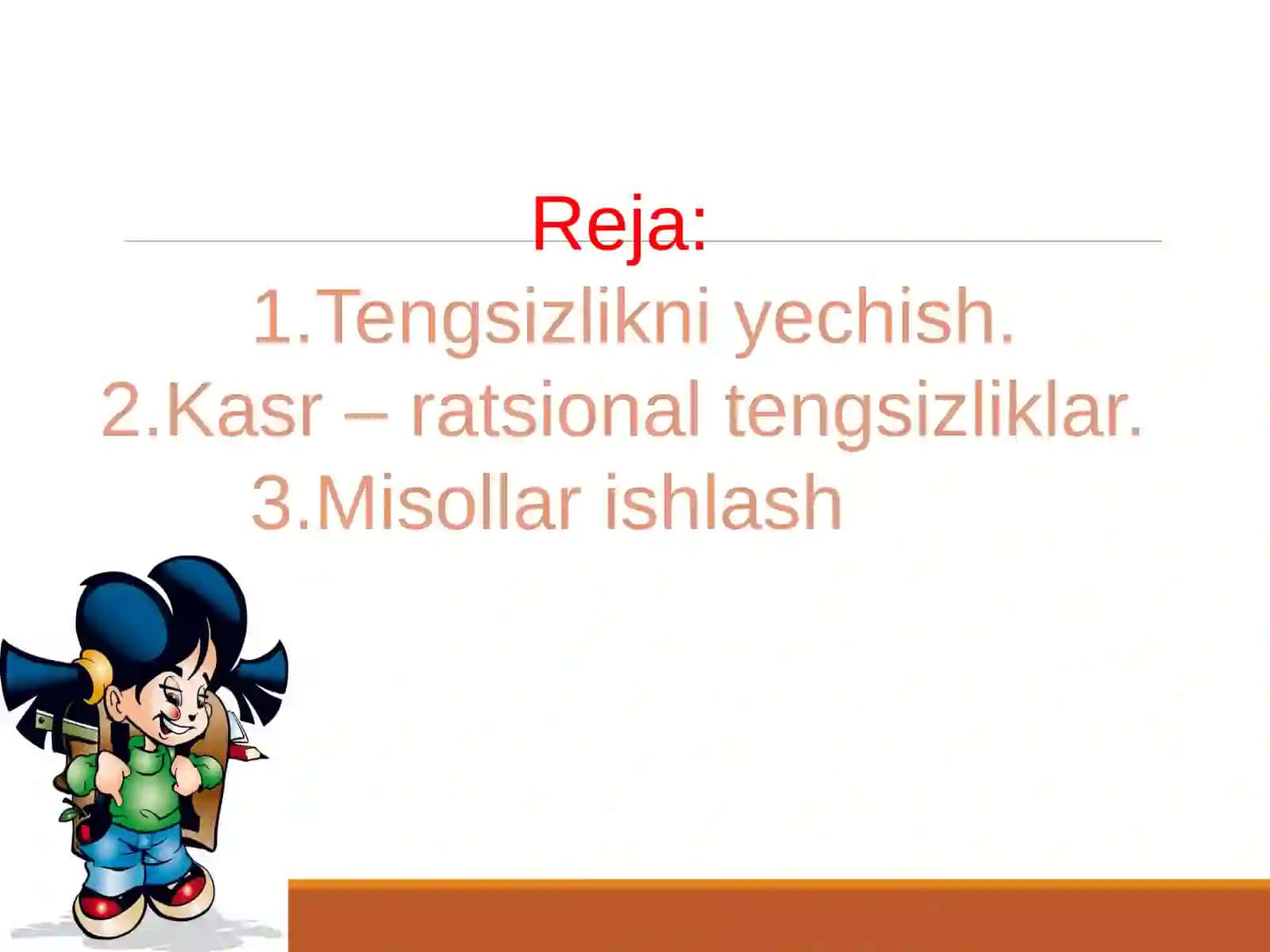 Ratsional kasrli tengsizliklarni yechish 2