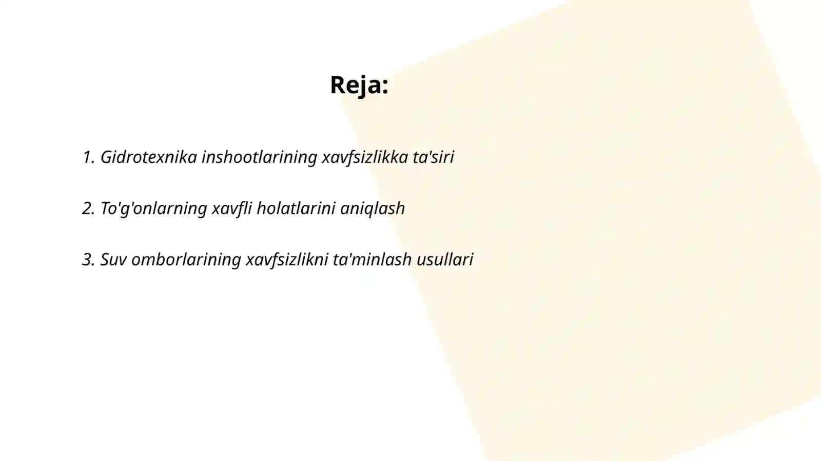 Gidrotexnika inshootlarining xavsizlik jategoryalarini baholash 2