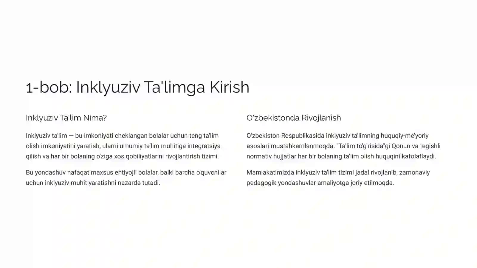 Inklyuziv ta'limning pedagogik-psixologik bosqichlari 2