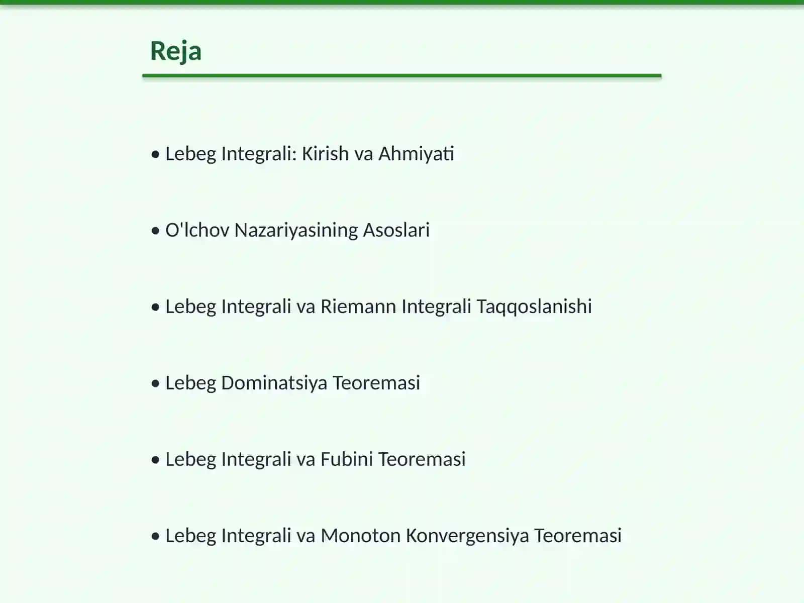 Lebeg Integrali Haqida Teoremalar Isbotlari 2