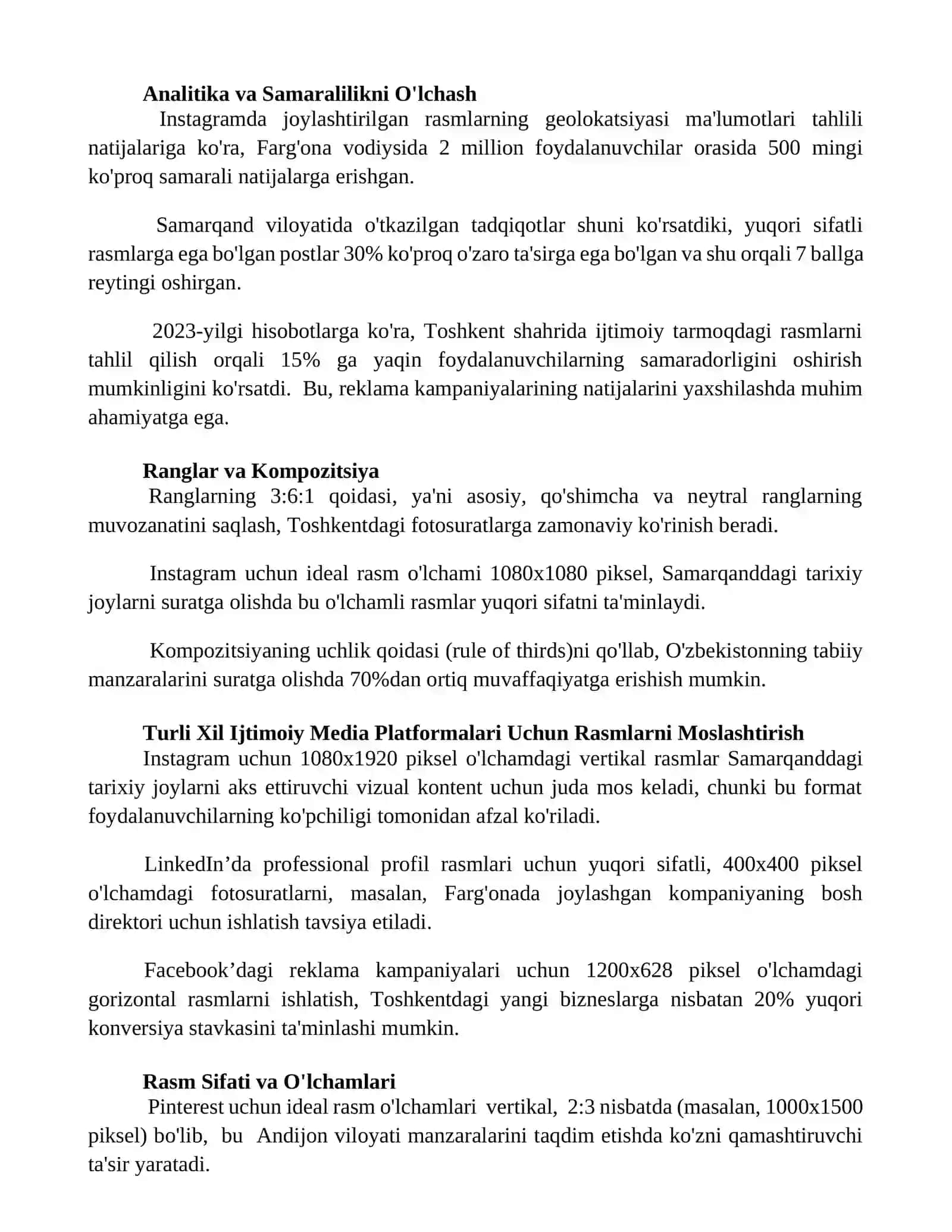 Ижтимоий тармоқлардаги расмлар тасвирий ва маълумотли бўлиши 2