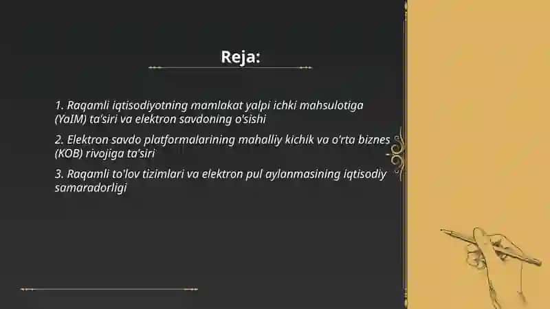 Raqamli iqtisodiyot va elektron savdo bozor iqtisodiyoti rivojiga ta'siri 2