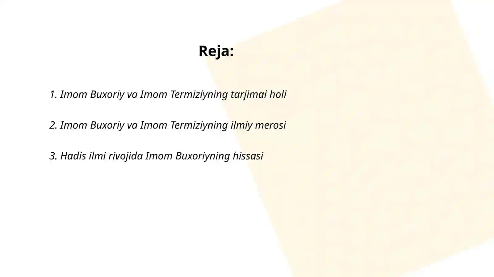 Imom Buxoriy va Imom Termiziyning tarjimai holi 2